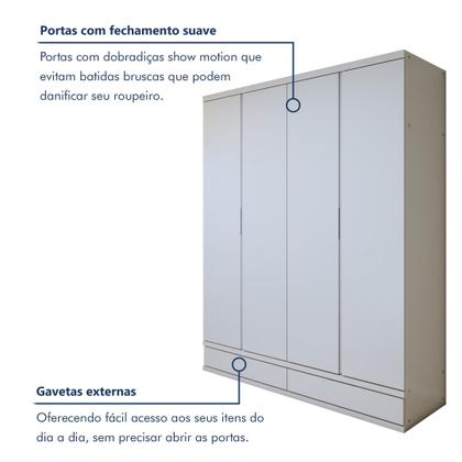 Imagem de Guarda Roupa Casal 4 Portas com 5 Gavetas 100% MDF Urbano