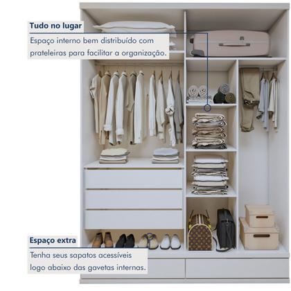 Imagem de Guarda Roupa Casal 4 Portas com 5 Gavetas 100% MDF Urbano