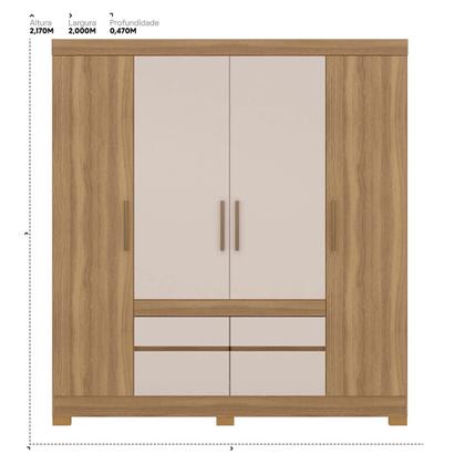 Imagem de Guarda Roupa Casal 4 Portas e 4 Gavetas Florida