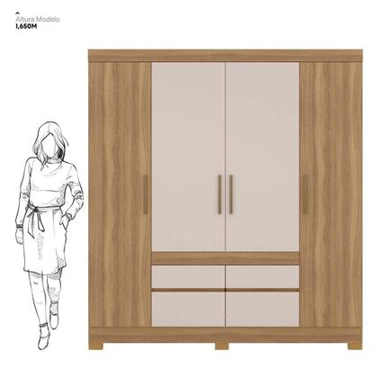 Imagem de Guarda Roupa Casal 4 Portas e 4 Gavetas Florida