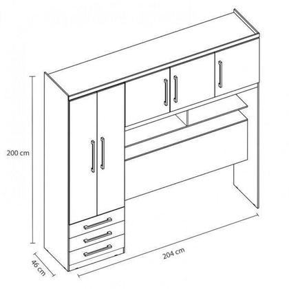 Imagem de Guarda-Roupa Casal 5 Portas com Cabeceira Cancun Flex Color