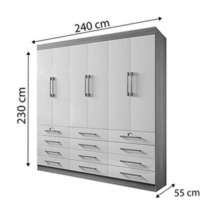 Guarda Roupa Casal 6 Portas 12 Gavetas Elegance - Alpoim Imagem de Guarda Roupa Casal 6 Portas 12 Gavetas Elegance