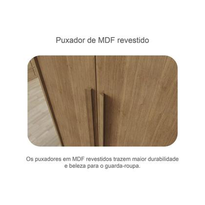 Imagem de Guarda Roupa Casal 6 Portas (2 c/ Espelho e 2 Ripadas) e 8 Gavetas Bolonha/Santoro Cumaru 23 - Novo Horizonte