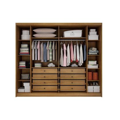 Imagem de Guarda Roupa Casal 6 Portas (2 c/ Espelho e 2 Ripadas) e 8 Gavetas Bolonha/Santoro Cumaru 23 - Novo Horizonte