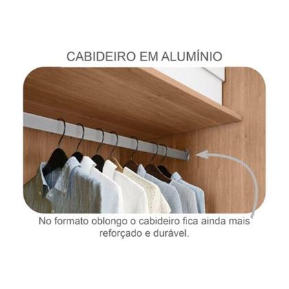 Imagem de Guarda Roupa Casal 6 Portas (2 c/ Espelho e 2 Ripadas) e 8 Gavetas Bolonha/Santoro Cumaru 23 - Novo Horizonte