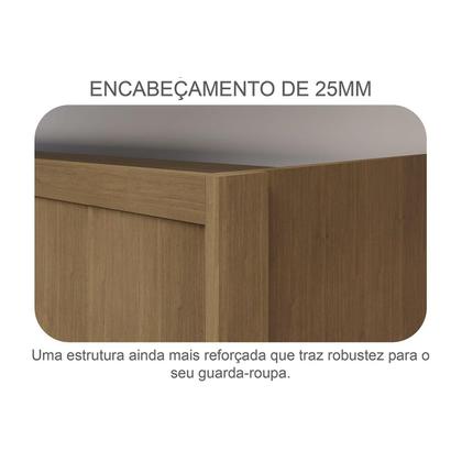 Imagem de Guarda Roupa Casal 6 Portas (2 c/ Espelho e 2 Ripadas) e 8 Gavetas Bolonha/Santoro Cumaru 23 - Novo Horizonte