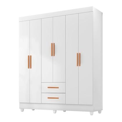Imagem de Guarda Roupa Casal 6 Portas 2 Gavetas com Pés Lite