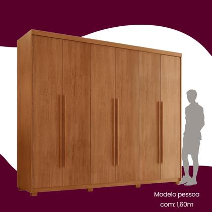 Imagem de Guarda Roupa Casal 6 Portas 2 Gavetas com Pés MDF Veracruz