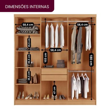 Imagem de Guarda Roupa Casal 6 Portas 2 Gavetas com Pés MDF Veracruz