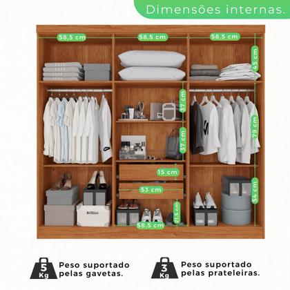 Imagem de Guarda-roupa Casal 6 Portas 2 Gavetas França