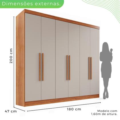 Imagem de Guarda-roupa Casal 6 Portas 2 Gavetas França
