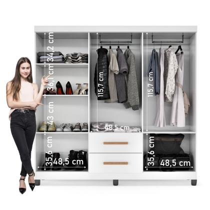 Imagem de Guarda Roupa Casal 6 Portas 2 Gavetas Lite  Amplo, Moderno e com Cabideiro