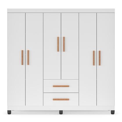 Imagem de Guarda Roupa Casal 6 Portas 2 Gavetas Lite  Amplo, Moderno e com Cabideiro