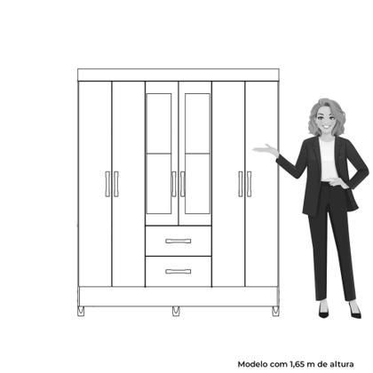 Imagem de Guarda Roupa Casal 6 Portas 2 Gavetas Mobi Albatroz