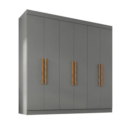 Imagem de Guarda-Roupa Casal 6 Portas 2 Gavetas Paris Cinza/Onix