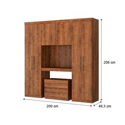 Imagem de Guarda Roupa Casal 6 Portas 2 Gavetas Porto Native Carraro