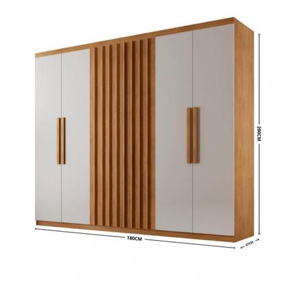 Imagem de Guarda Roupa Casal 6 Portas 2 Gavetas Ripado Cairo Rufato