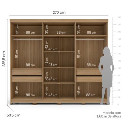 Imagem de Guarda Roupa Casal 6 Portas 270cm Barcelona Politorno Móveis