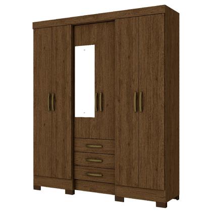 Guarda-Roupa Casal 6 Portas 3 Gavetas Castanho Hp B23 - Briz