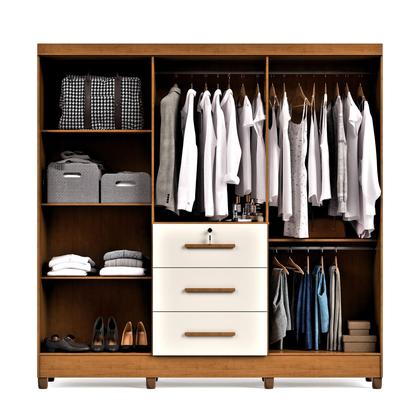 Imagem de Guarda Roupa Casal 6 Portas 3 Gavetas com Chave Mumbai MDP