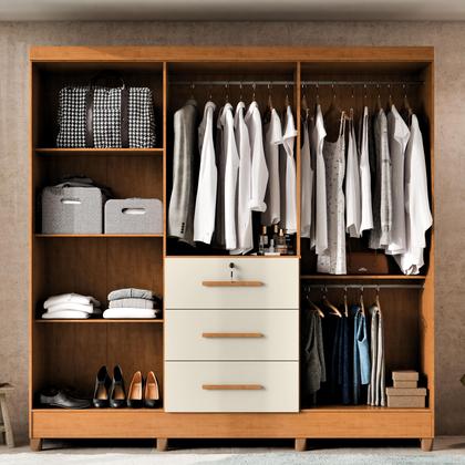 Imagem de Guarda Roupa Casal 6 Portas 3 Gavetas com Chave Mumbai MDP