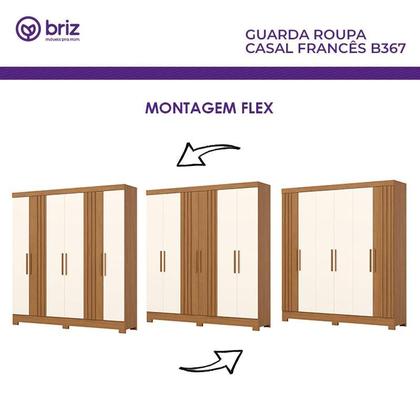 Guarda Roupa Casal 6 Portas 3 Gavetas Francês B367 Cinamomo Off