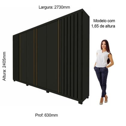 Imagem de Guarda Roupa Casal 6 Portas 4 Gavetas Absolut New 100% MDF Cinza/Grafite