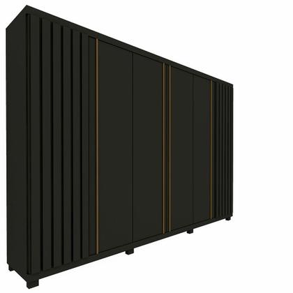 Imagem de Guarda Roupa Casal 6 Portas 4 Gavetas Absolut New 100% MDF Cinza/Grafite