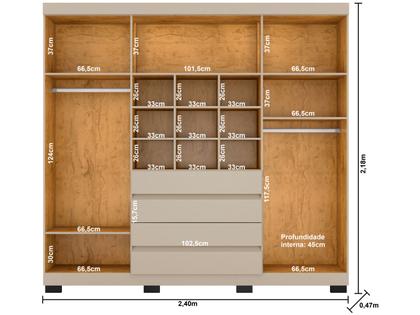 Imagem de Guarda-roupa Casal 6 Portas 4 Gavetas Araplac Lisboa