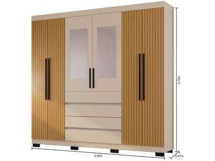 Imagem de Guarda-roupa Casal 6 Portas 4 Gavetas Araplac Lisboa
