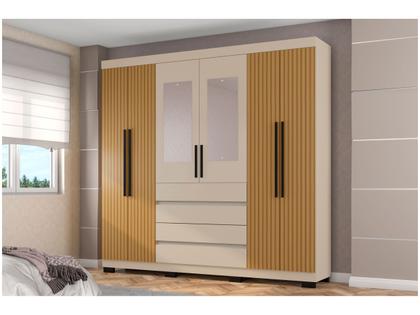 Imagem de Guarda-roupa Casal 6 Portas 4 Gavetas Araplac Lisboa