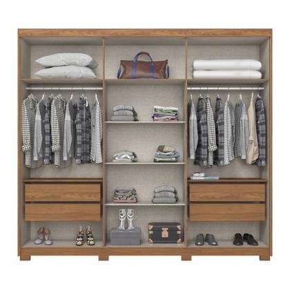 Imagem de Guarda-roupa Casal 6 Portas 4 Gavetas com Espelho Nathaniel Espresso Móveis