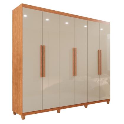 Imagem de Guarda-roupa Casal 6 Portas 4 Gavetas com Pés Atlanta 100% MDF