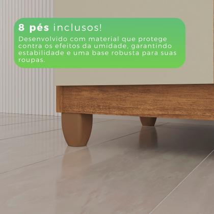 Imagem de Guarda-roupa Casal 6 Portas 4 Gavetas com Pés Atlanta 100% MDF