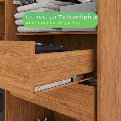 Imagem de Guarda-roupa Casal 6 Portas 4 Gavetas com Pés Atlanta 100% MDF