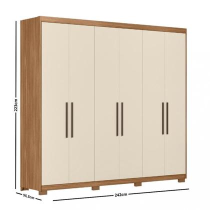 Imagem de Guarda Roupa Casal 6 Portas 4 Gavetas com Pés Venice Demobile