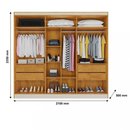 Imagem de Guarda Roupa Casal 6 Portas 4 Gavetas MDF Oslo Made Marcs