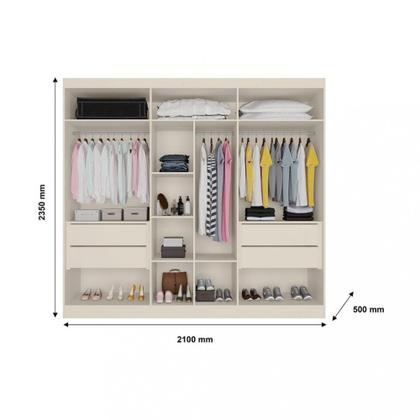 Imagem de Guarda Roupa Casal 6 Portas 4 Gavetas MDF Oslo Made Marcs