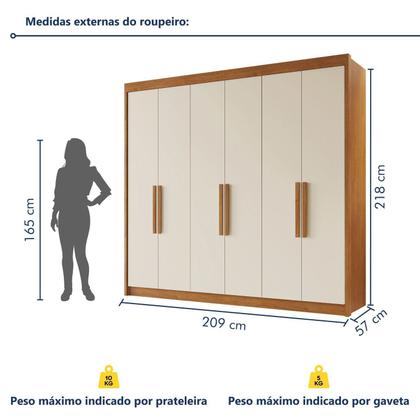 Imagem de Guarda Roupa Casal 6 Portas 4 Gavetas Miami 100% Mdf