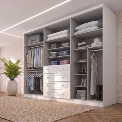 Imagem de Guarda-Roupa Casal 6 Portas 4 Gavetas Nova York Espresso Móveis Branco