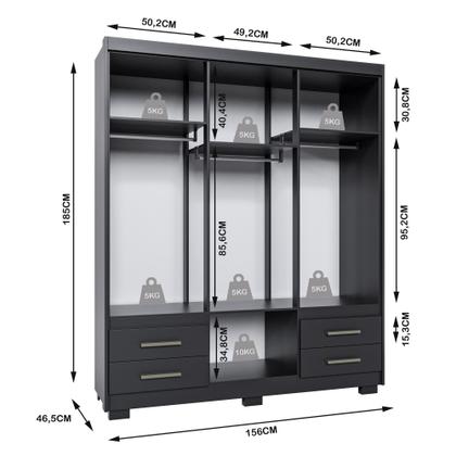 Imagem de Guarda Roupa Casal 6 Portas 4 Gavetas Primacy