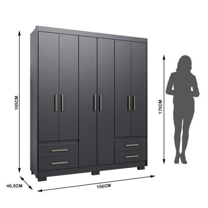 Imagem de Guarda Roupa Casal 6 Portas 4 Gavetas Primacy