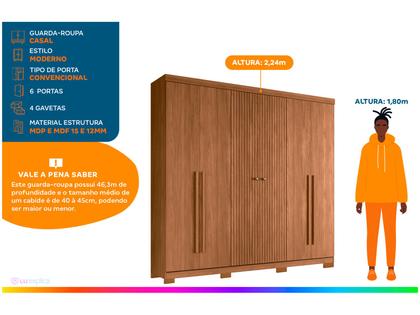 Imagem de Guarda-roupa Casal 6 Portas 4 Gavetas