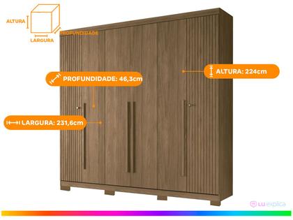 Imagem de Guarda-roupa Casal 6 Portas 4 Gavetas