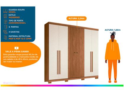 Imagem de Guarda-roupa Casal 6 Portas 4 Gavetas