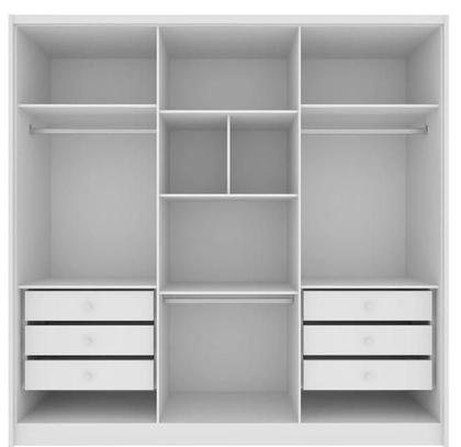 Imagem de Guarda Roupa Casal 6 Portas 6 Gavetas 100% MDF Fortuna - Tcil Móveis - Neve