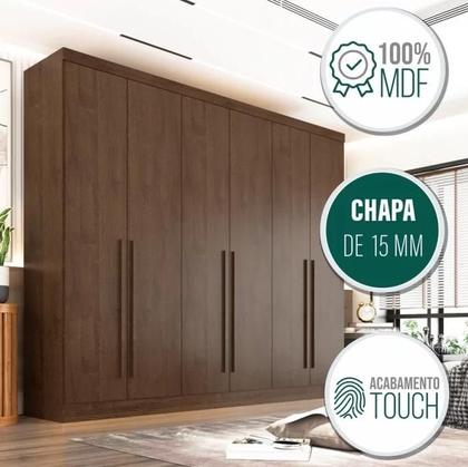 Imagem de Guarda Roupa Casal 6 Portas 6 Gavetas 100% MDF Gramado - Móveis Valverde - New Canion