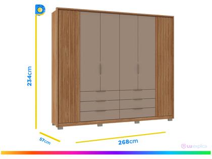 Imagem de Guarda-roupa Casal 6 Portas 6 Gavetas