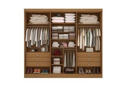Imagem de Guarda Roupa Casal 6 Portas 6 Gavetas - Da Vinci Plus Ripado-Cinamomo - Móveis D'Doro