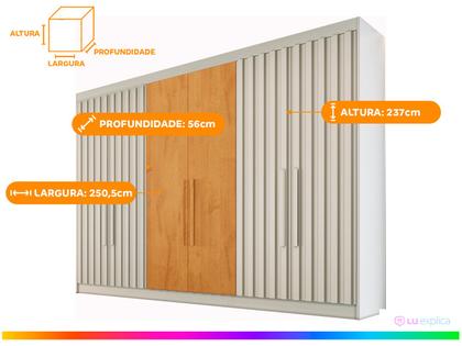 Imagem de Guarda-roupa Casal 6 Portas 6 Gavetas Móveis Europa Ripado Potente